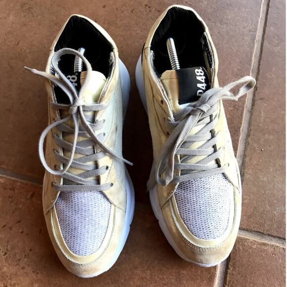 P448 Chunky Leia Silver and Gold Metallic Suede and Mesh Sneakers size 39 - Picture 11 of 14
